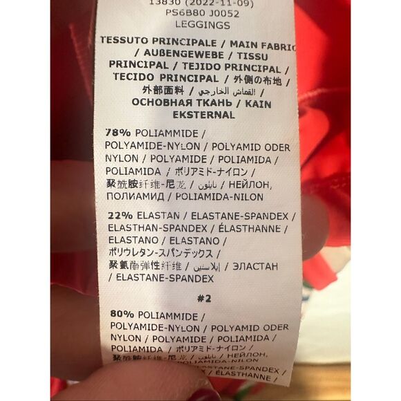 Emilio Pucci Marmo Print Red Girls Leggings, Size 6 - Picture 6 of 9